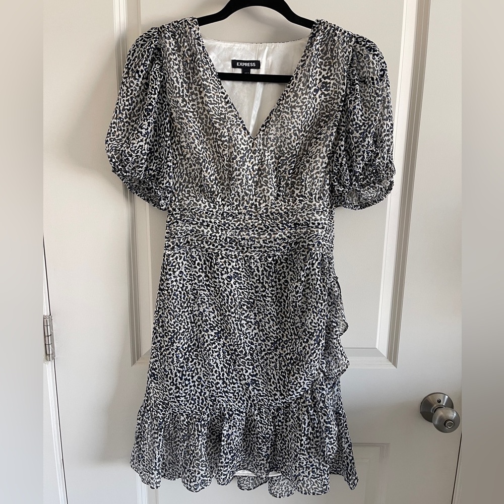 Express Monochrome Animal Print Mini Dress | XS